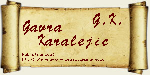 Gavra Karalejić vizit kartica